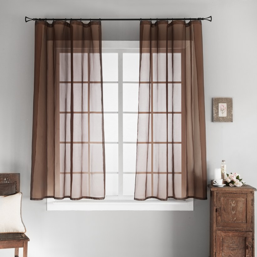 Коричневая тюль