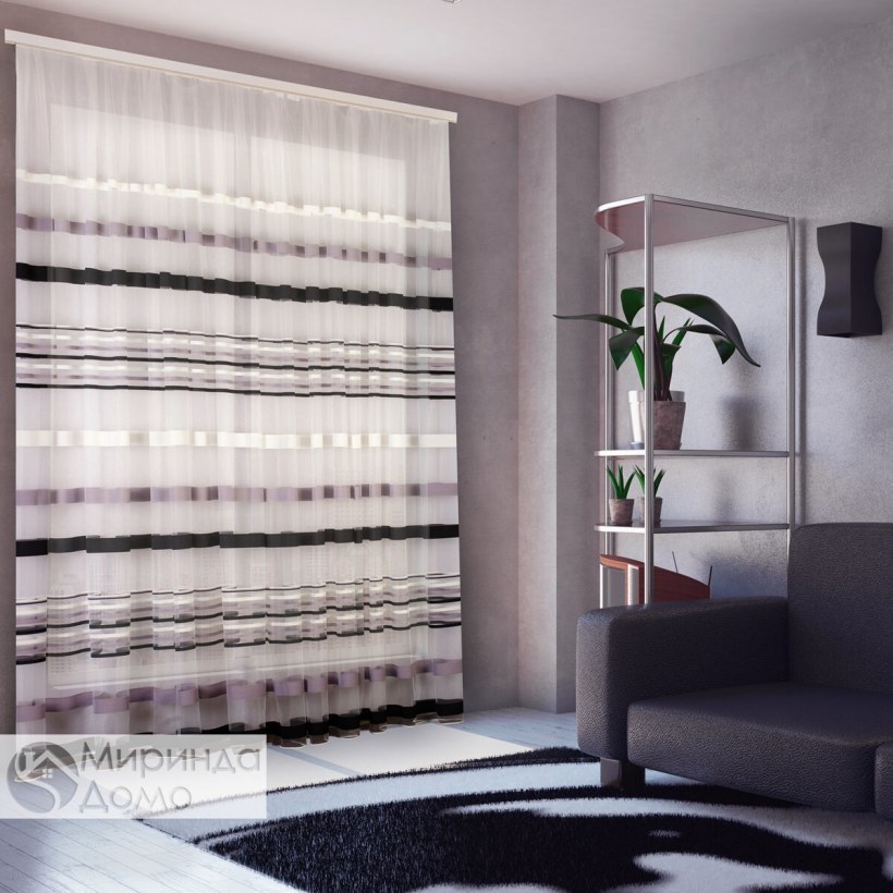 Тюль с вертикальными полосами
