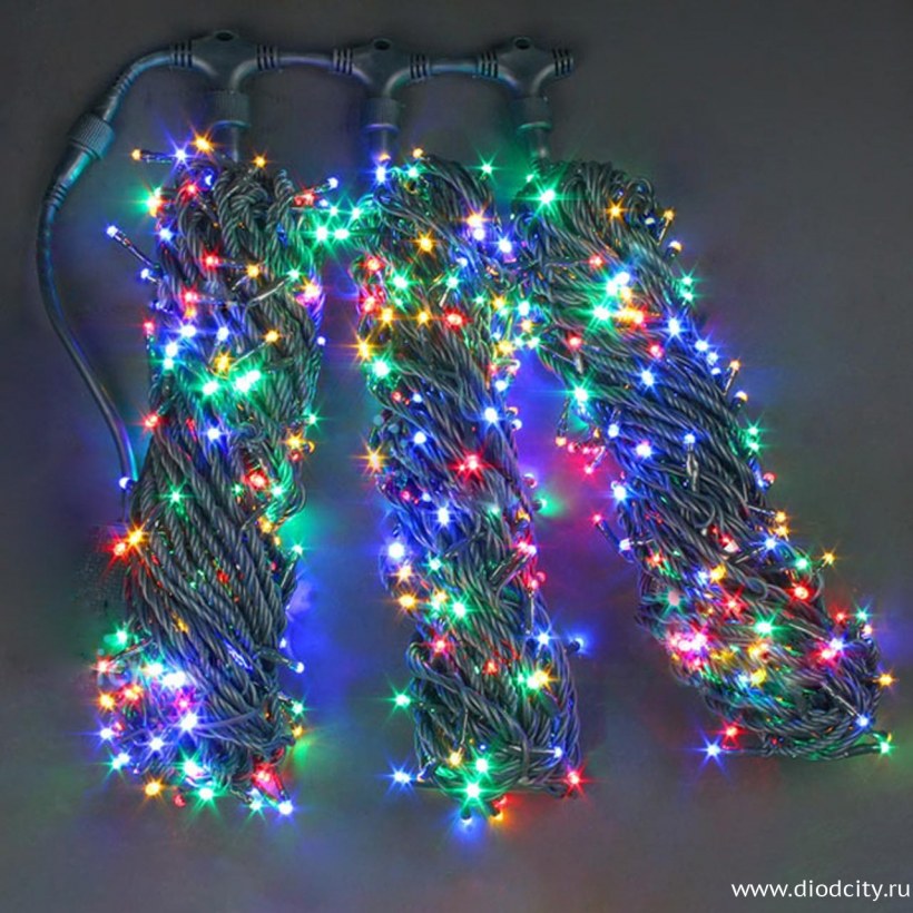 Гирлянда Rich led нить RL-t3*20n2, 3 нити по 2000 см