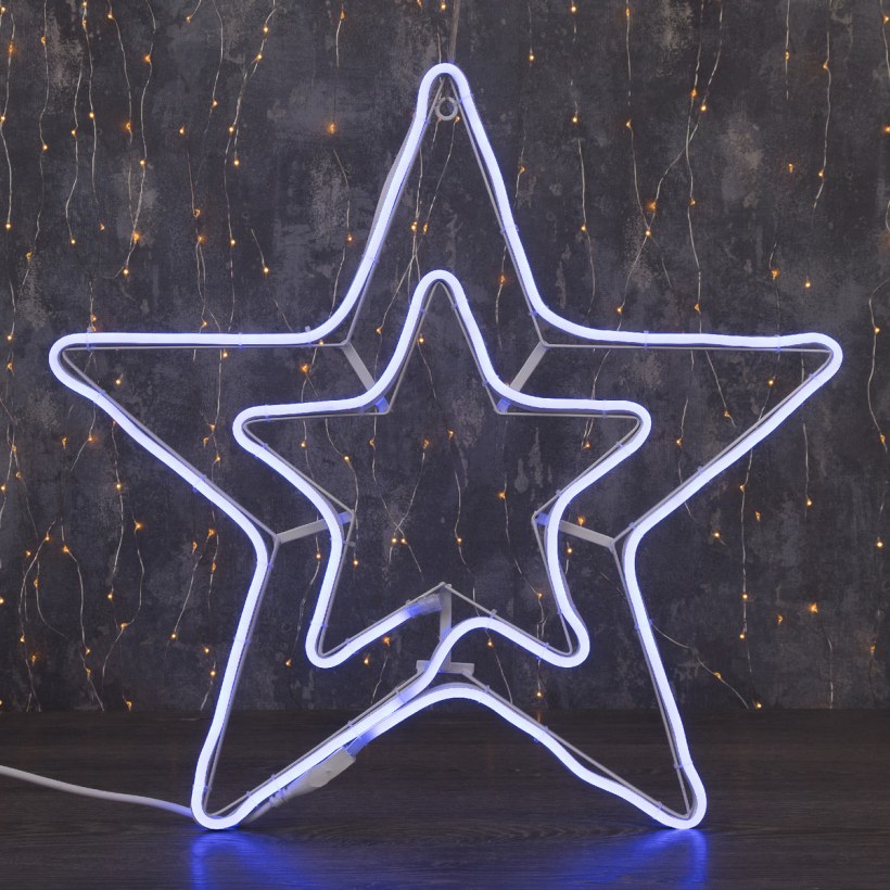 Светодиодная фигура из Neon led "звезда 3 уровня" 56х56 см
