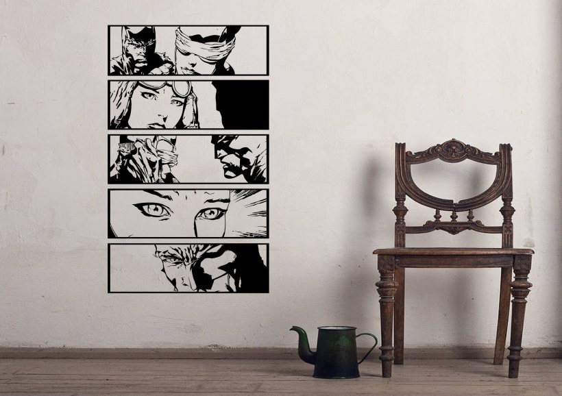 Комиксы на стену черно белые