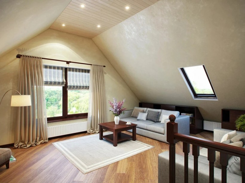 Интерьер мансарды