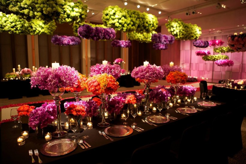 Украшение помещения живыми цветами