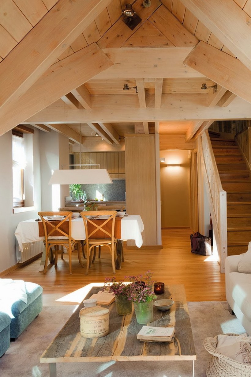 Интерьер в эко стиле в загородном доме