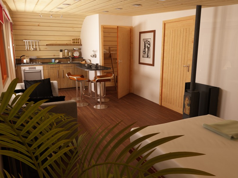 Интерьер небольшой кухни в частном доме