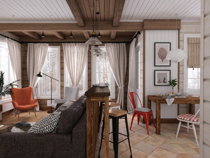 Интерьер веранды в загородном доме