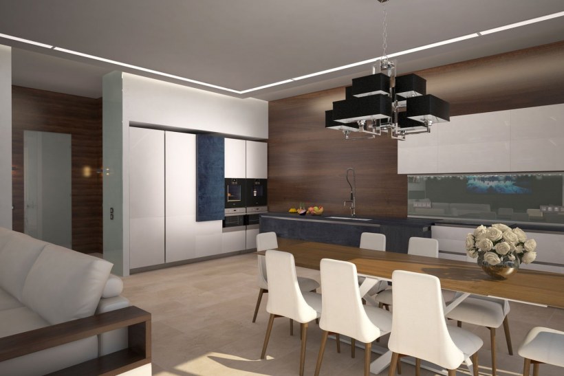 Кухня гостиная в таунхаусе