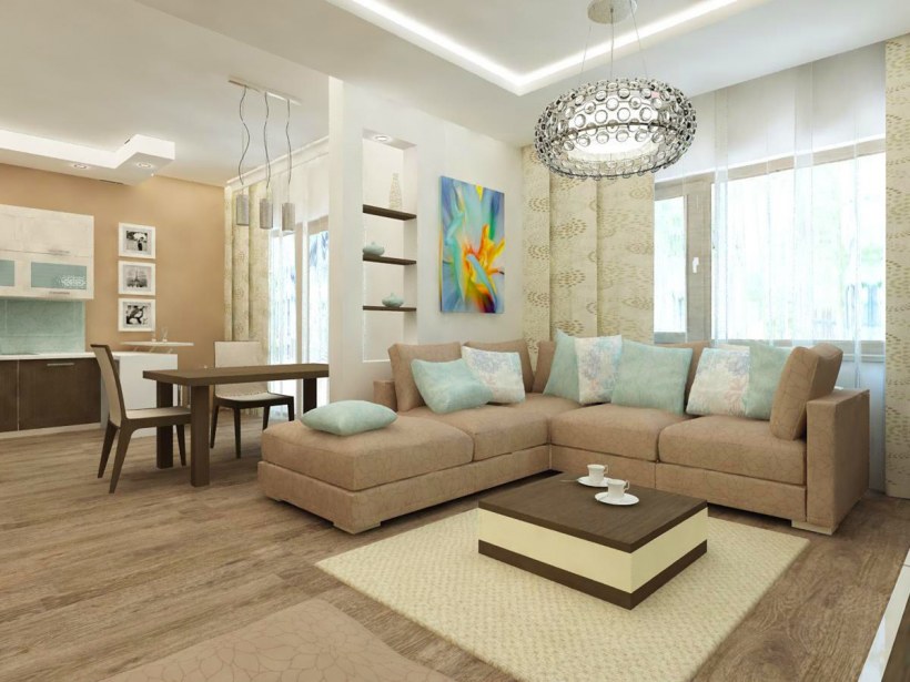 Кухня гостиная в таунхаусе интерьер