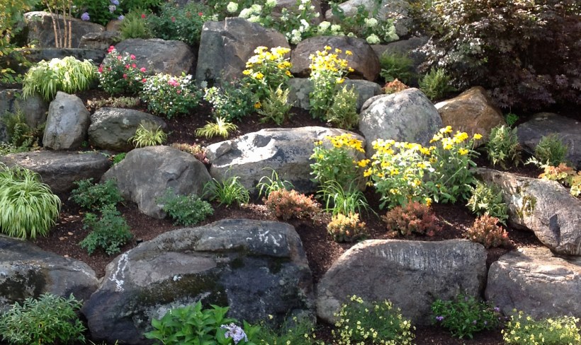 Альпинарий каменная стенка