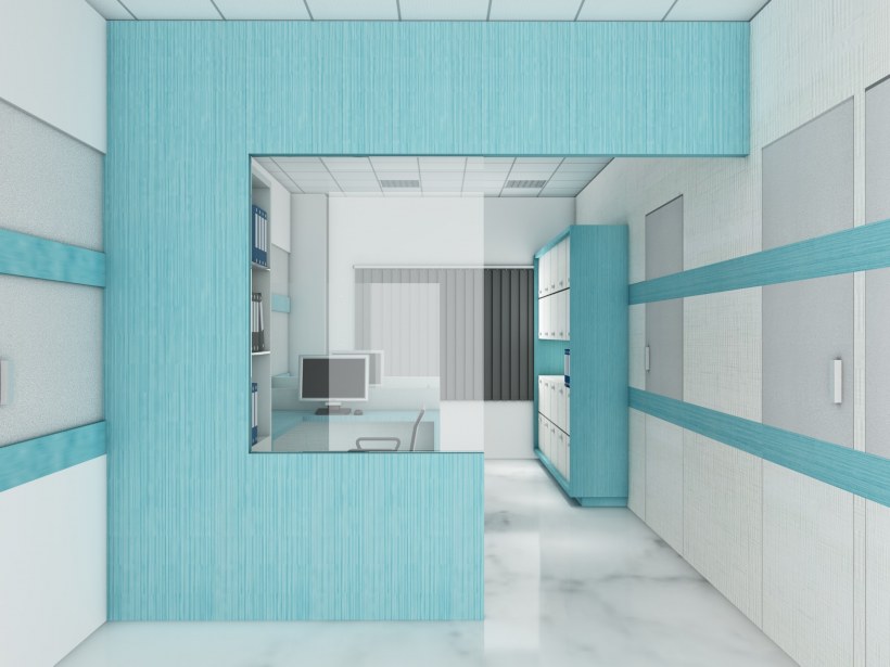 Интерьер офиса в бирюзовых тонах