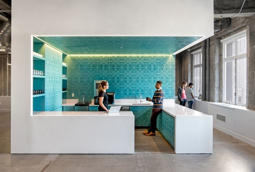 Интерьер офиса бирюзовый