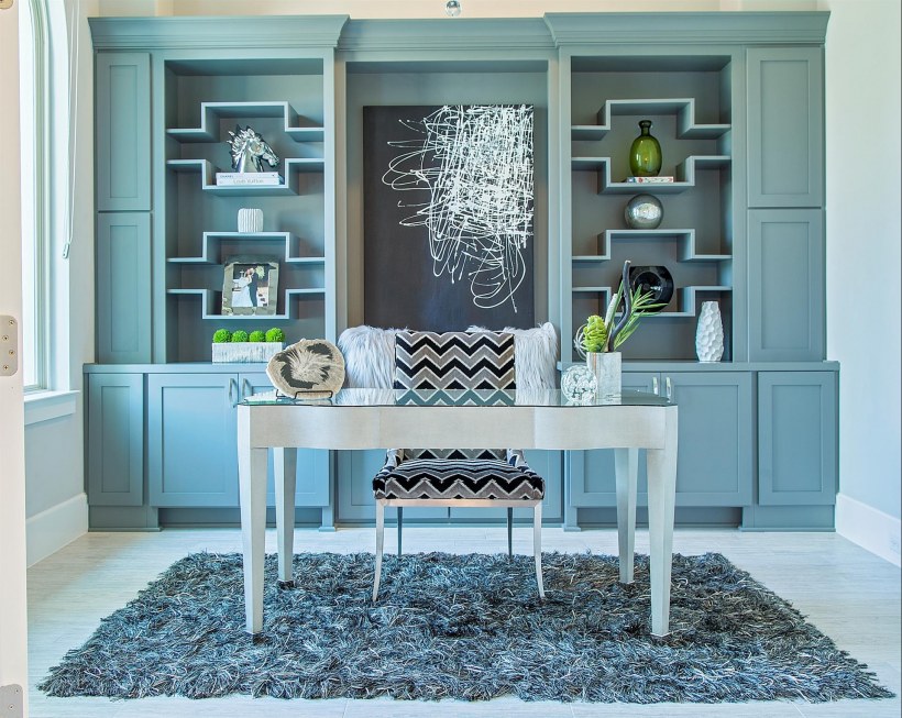 Кабинет в бирюзовых тонах