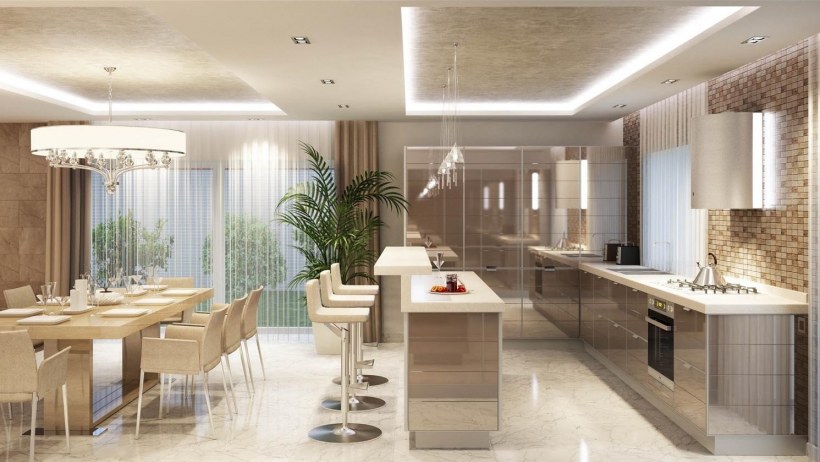 Интерьер гостиной в частном доме