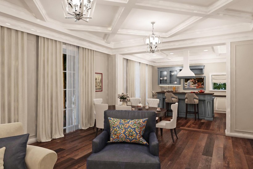 Освещение в столовой гостиной