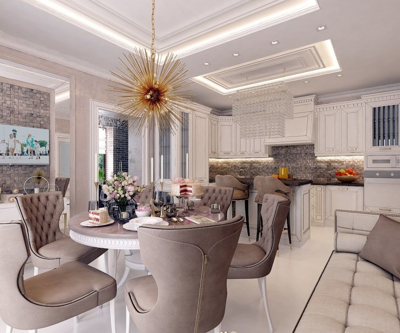 Планировка большой гостиной