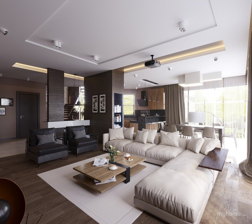 Студия кухня-гостиная 30 м2