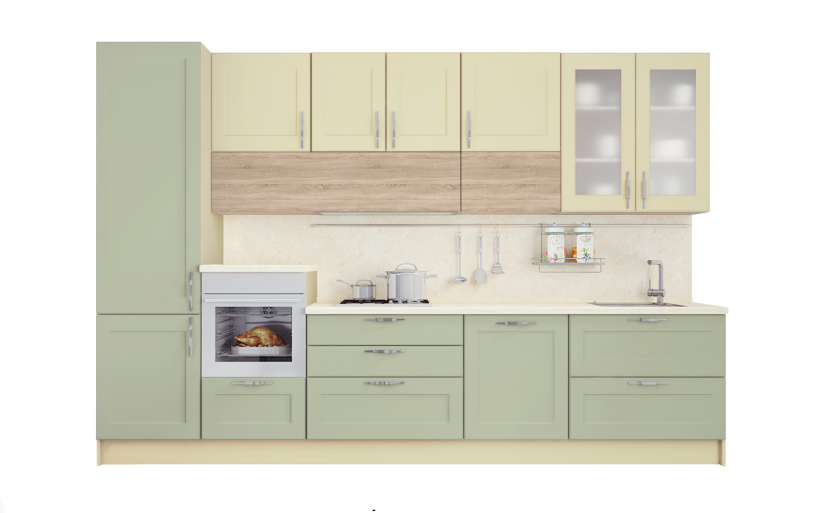 Кухни прямые с пеналом 3 метра