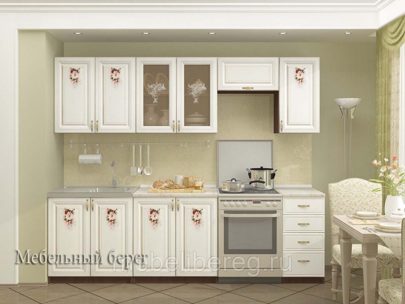 Кухня Лиза 1 МДФ 2.0М Сандал/белый