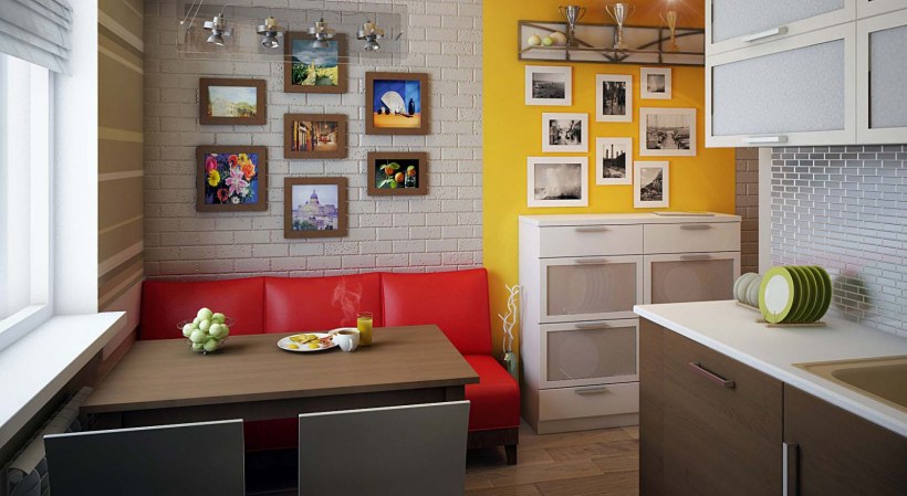 Современный интерьер кухни в стиле ретро