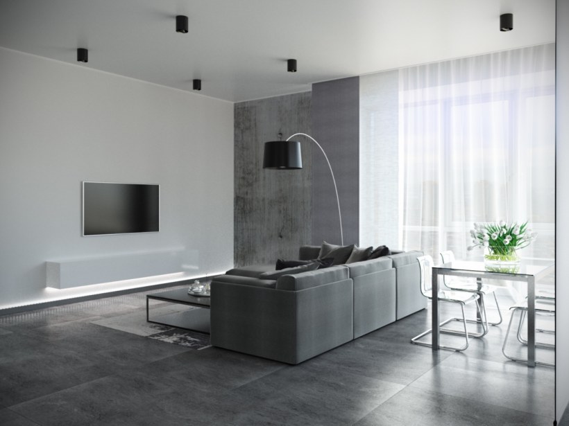 Декоративная штукатурка в интерьере Минимализм