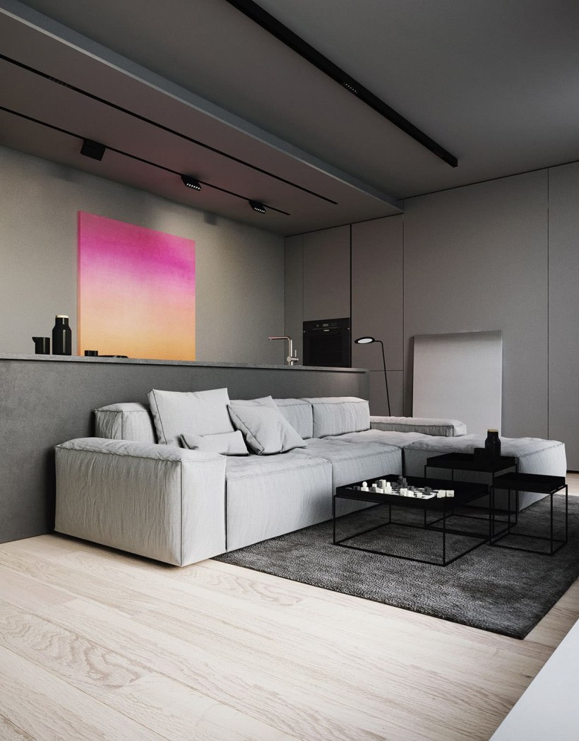 Серый интерьер Минимализм