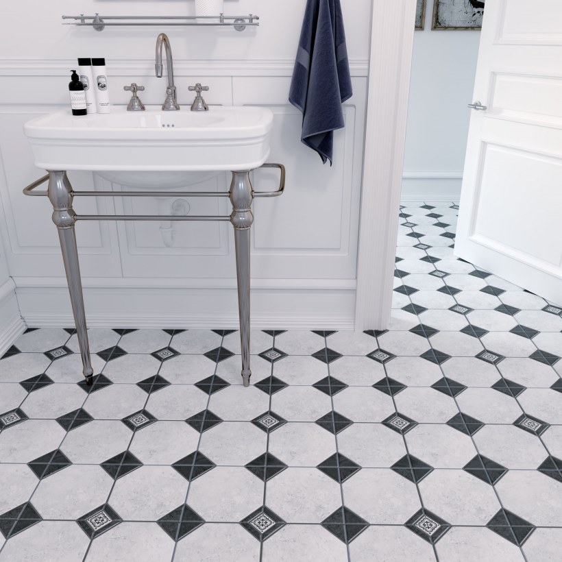 Лимбург 7 керамогранит белый 40х40