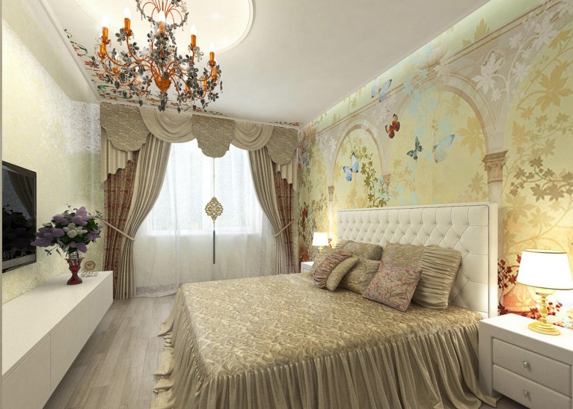 Фреска на стену в спальню