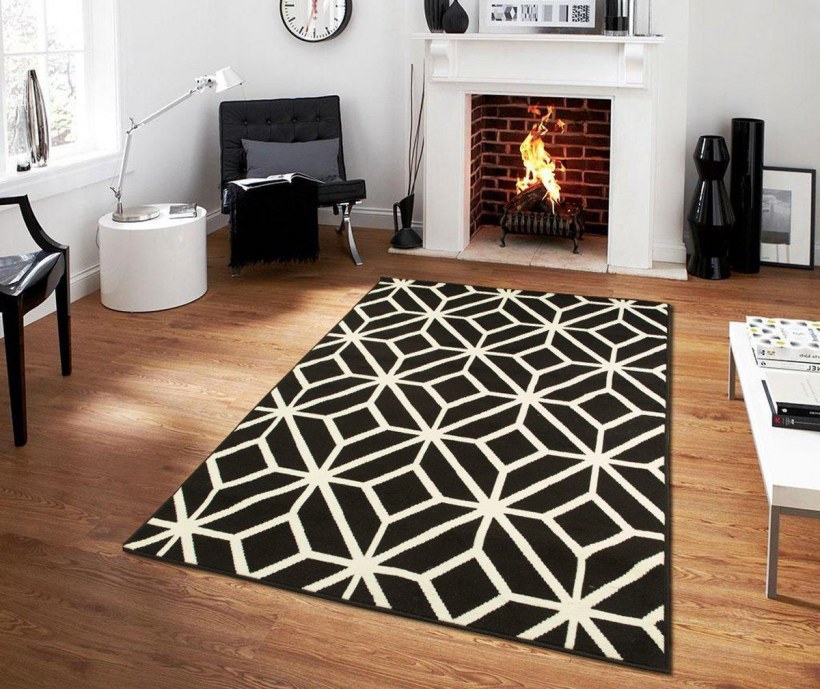 Ковры с геометрическим рисунком в интерьере