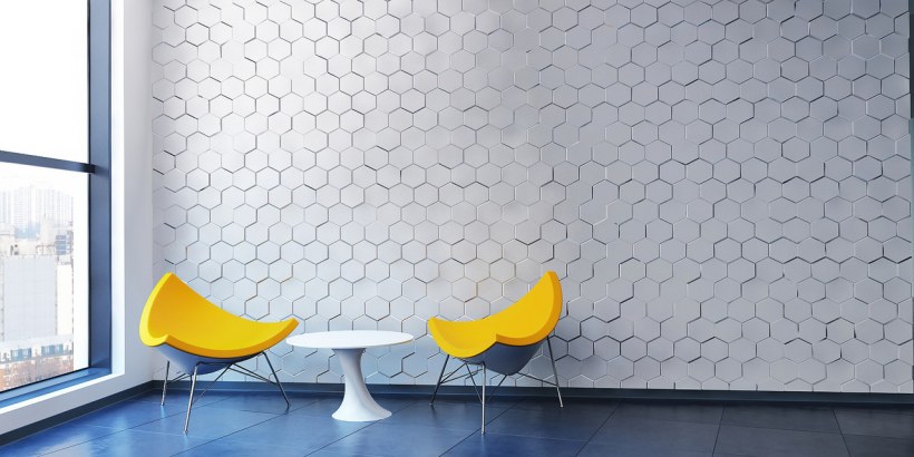 Гипсовая 3д панель "соты"