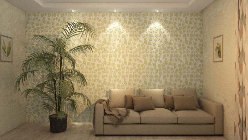 Обои для зала в квартире комбинированные