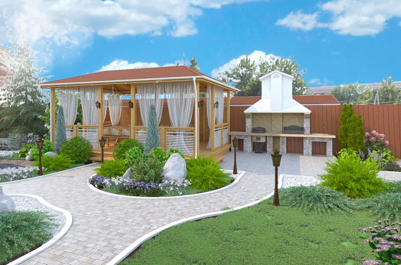 Благоустройство двора в частном доме