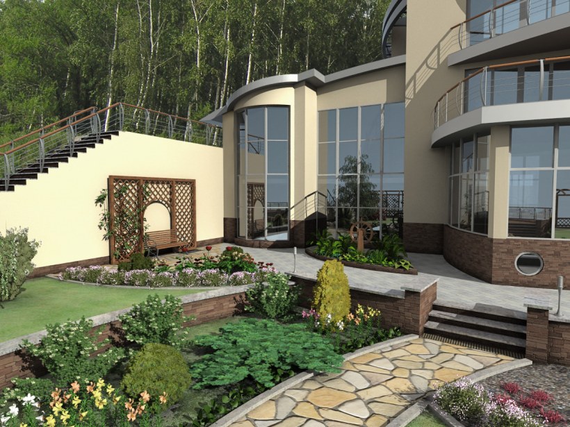 Благоустройство участка коттеджа