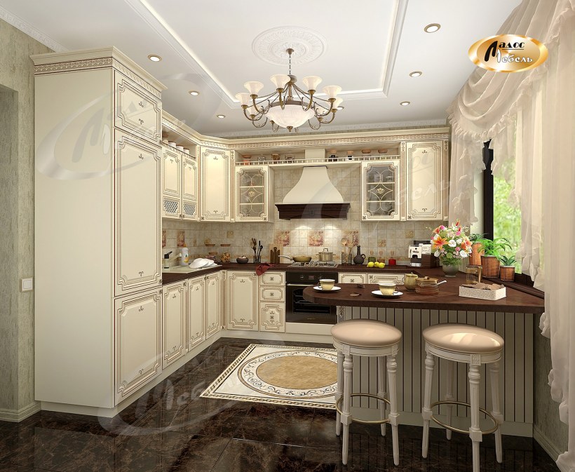 Кухня гостиная Неоклассика икеа