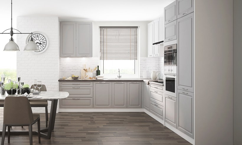 Кухня белая Нео классика 10м