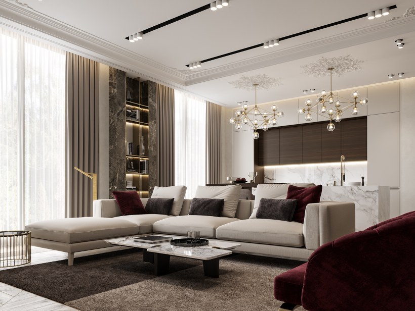 Стильная гостиная в современном стиле