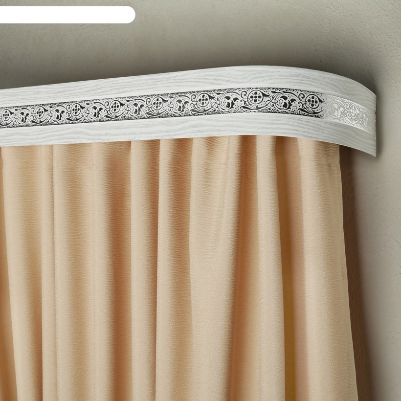 Карниз 2-рядный Спарта потолочный 300см белый/золото, арт.5.02.449.1о.300