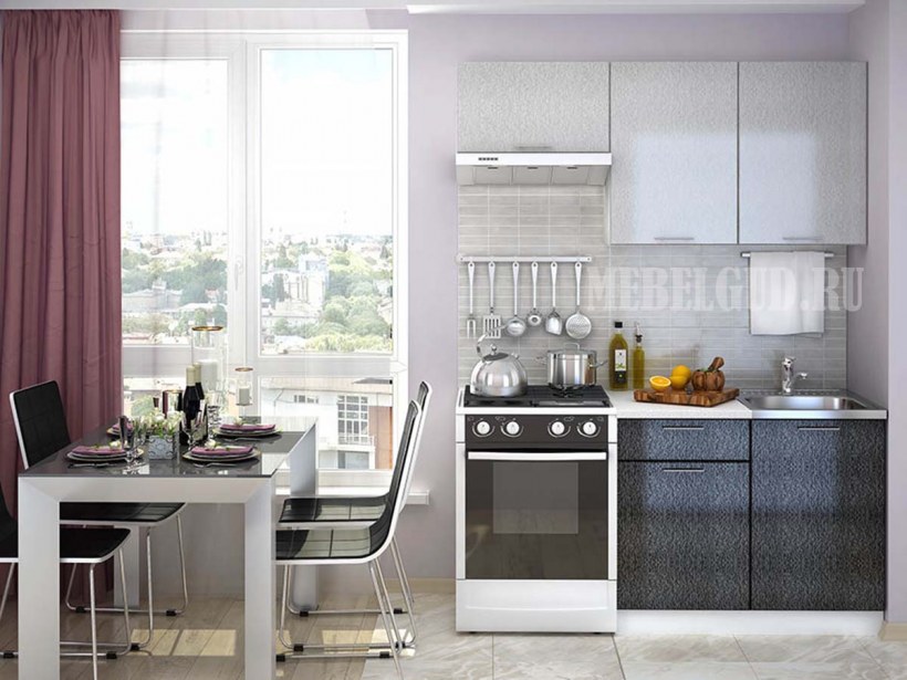 Кухня "Валерия-м страйп" черная