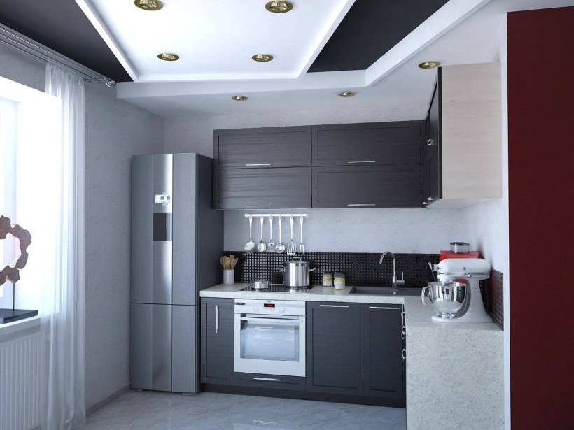 Маленькие кухни в сером цвете