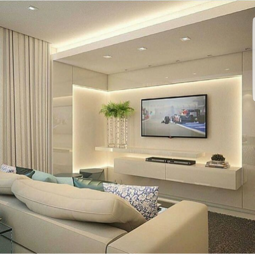 Телевизор в интерьере гостиной