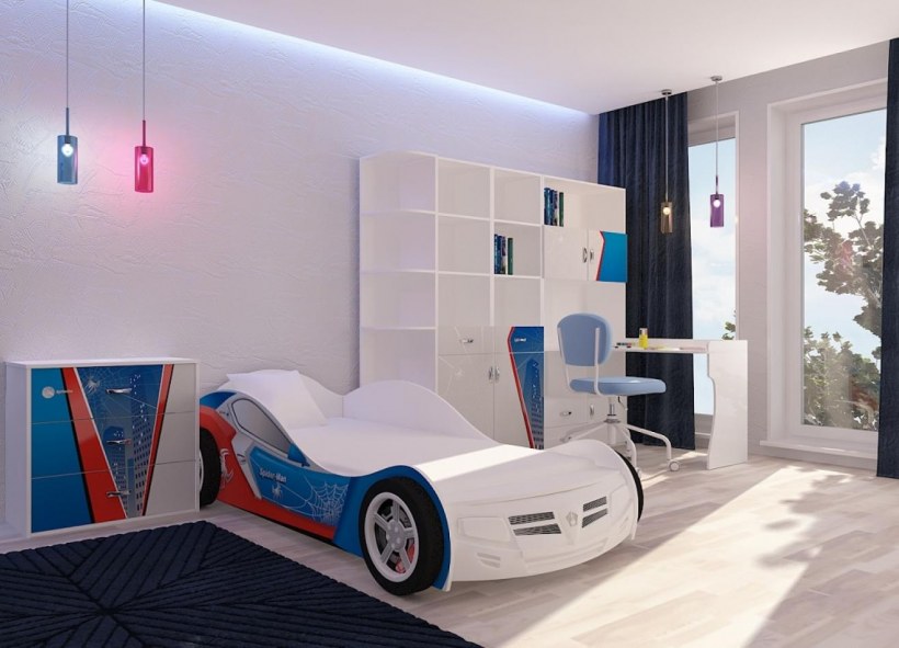 Кровать машинка человек паук