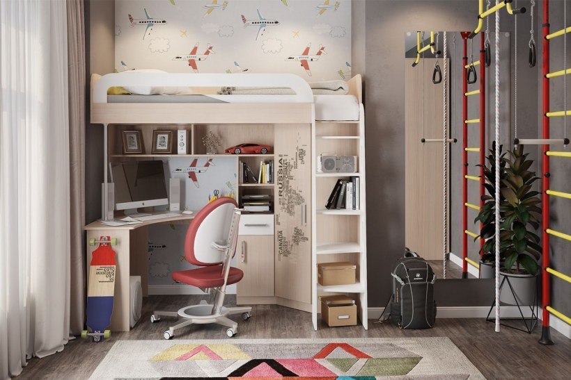 Кровать чердак мультиплекс Мебельсон