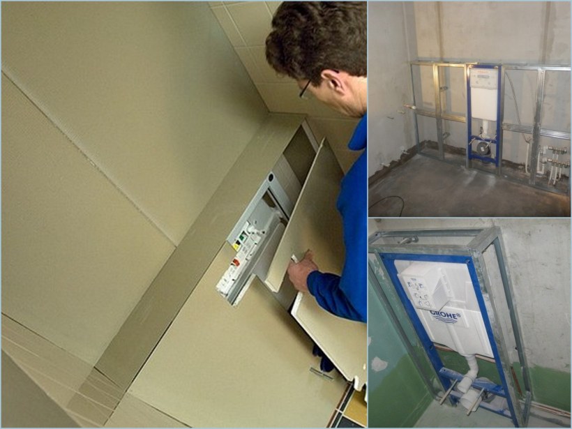 Зашивка инсталляции Геберит гипсокартоном