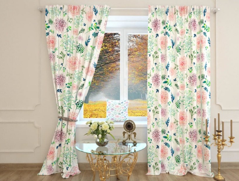 Шторы с цветочным принтом