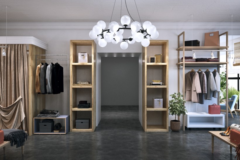 Шоу рум одежды интерьер