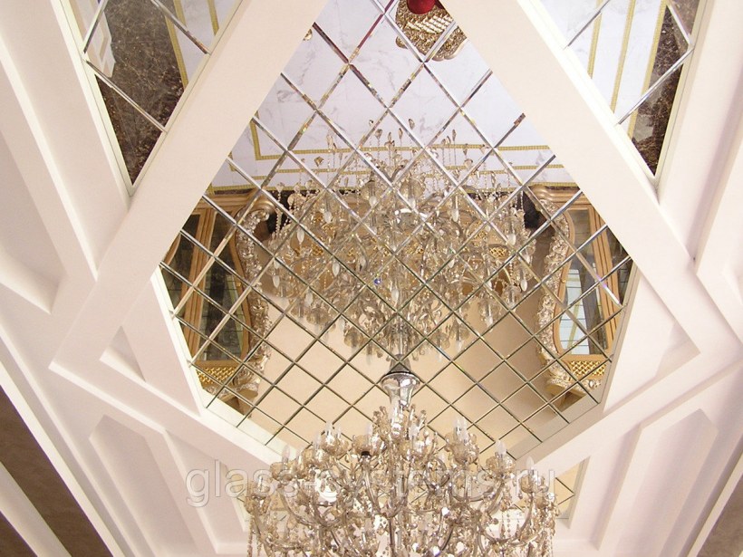 Зеркальная плитка на потолок