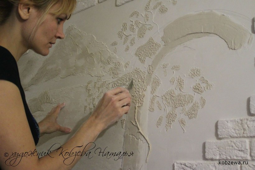 Трафарет для барельефа на стену