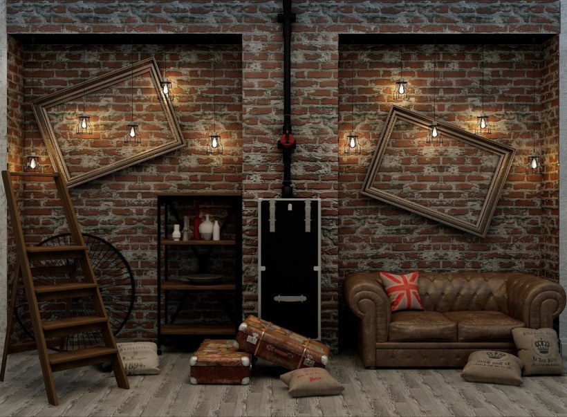 Деревянные рейки в интерьере на стене