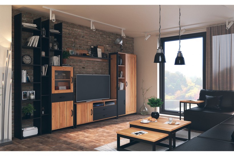 Модульная гостиная Техно (дуб крафт белый)