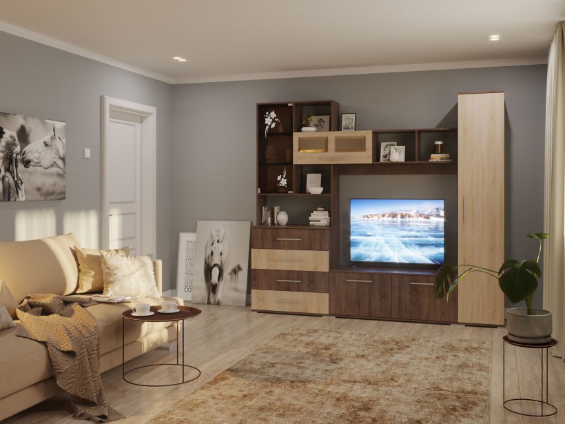 Тумба Техно 678.020 (черный/дуб золотой)