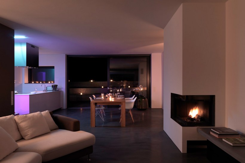 Гостиная с камином Минимализм